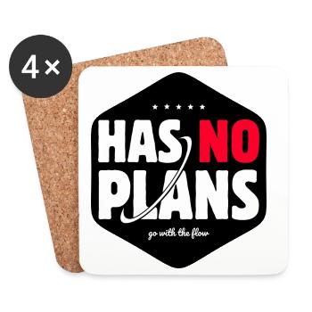 Aucun plan, laisse suivre le courant - Dessous de verre (lot de 4) - blanc - Devant