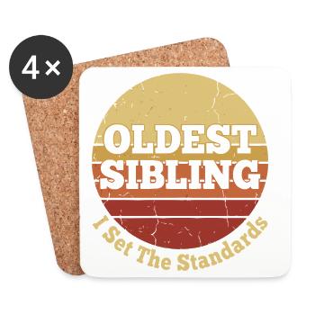 Oldest Sibling I Set The Standards Retro Vintage - Coasters (set of 4) - white - Front