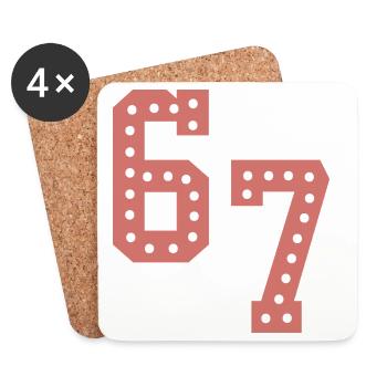 6 7 – Trendy minimalist text design, - Coasters (set of 4) - white - Front