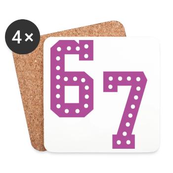 6 7 – Trendy minimalist text design, - Coasters (set of 4) - white - Front