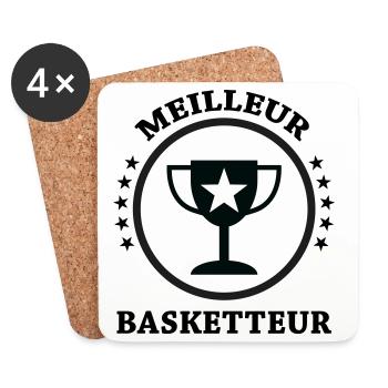 Meilleur Basketteur - Dessous de verre (lot de 4) - blanc - Devant