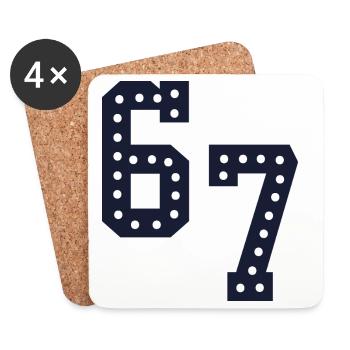 Number Lights 67 - Untersetzer (4er-Set) - Weiß - Vorne