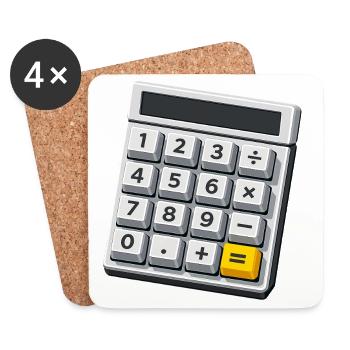 Calculatrice de costumes de carnaval Professeur de maths - Dessous de verre (lot de 4) - blanc - Devant