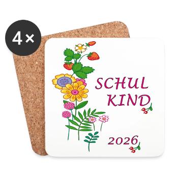 Schoolchild 2026 - Coasters (set of 4) - white - Front