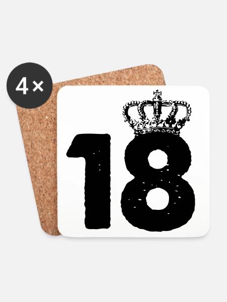 18 Krone - Untersetzer (4er-Set) - Weiß