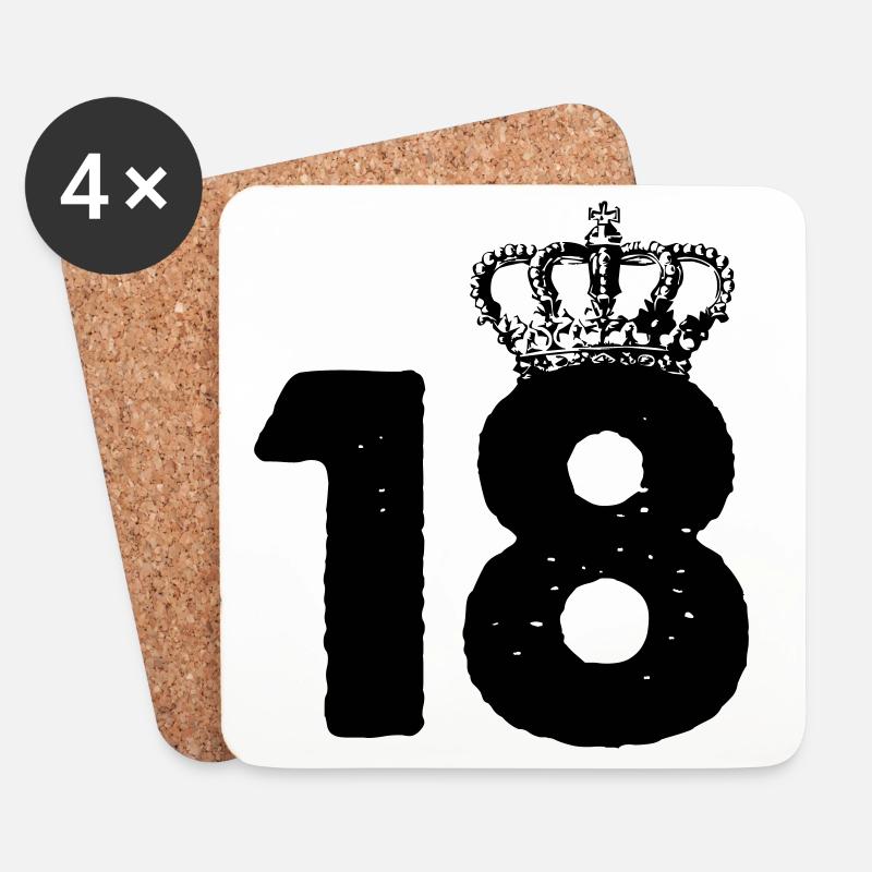 18 Krone - Untersetzer (4er-Set) - Weiß