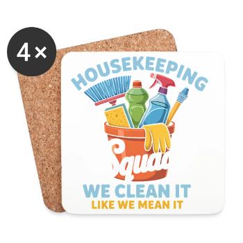 Funny Cleaning Design - Coasters (set of 4) - white - Front