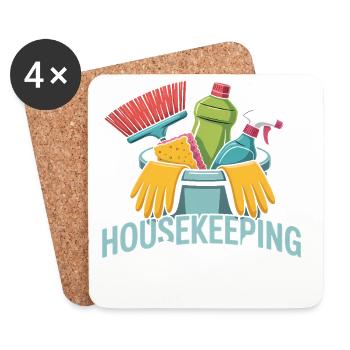 Funny Cleaning Design - Coasters (set of 4) - white - Front