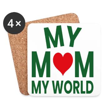 Ma mère, mon cœur d’amour du monde - Dessous de verre (lot de 4) - blanc - Devant