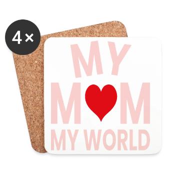 Meine Mutter, meine Welt - Untersetzer (4er-Set) - Weiß - Vorne