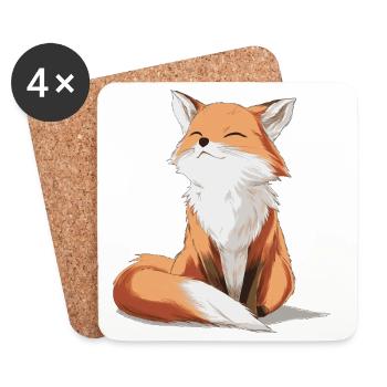 Cute Fox - Coasters (set of 4) - white - Front