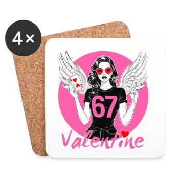 67 Valentine Winged Heroine - Coasters (set of 4) - white - Front