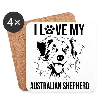 I love my Australian Shepherd - Coasters (set of 4) - white - Front