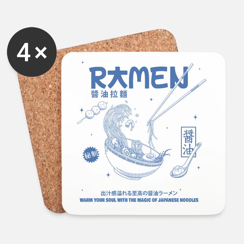 Ramen - Untersetzer (4er-Set) - Weiß