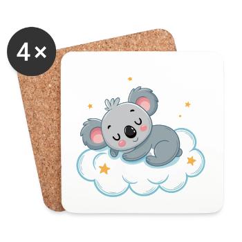 Traumhafter Koala auf Sternenwolke - Untersetzer (4er-Set) - Weiß - Vorne