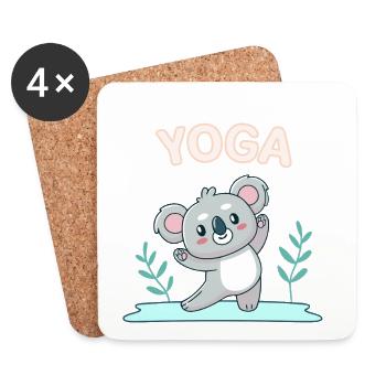 Koala Yoga Zen Pastel - Coasters (set of 4) - white - Front