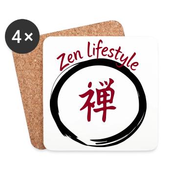 Lifestyle Zen Kanji Circular - Coasters (set of 4) - white - Front