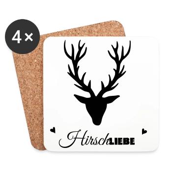 HirschLIEBE by heavenlygoods - Coasters (set of 4) - white - Front