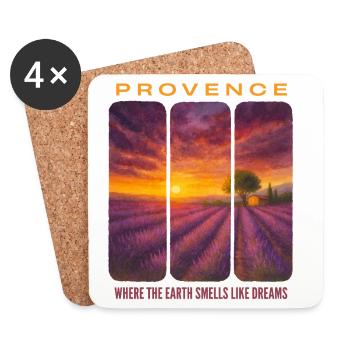 Lavande de Provence - Dessous de verre (lot de 4) - blanc - Devant