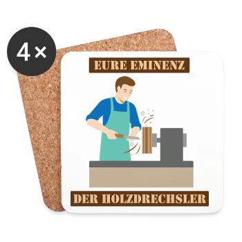 Die Eminenz der Holzdrechsler im Atelier - Untersetzer (4er-Set) - Weiß - Vorne