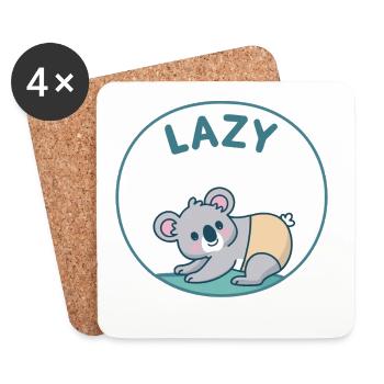 Kawaii-Pastell-Faultier-Koala - Untersetzer (4er-Set) - Weiß - Vorne