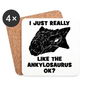 Ankylosaurus fossil - Coasters (set of 4) - white - Front