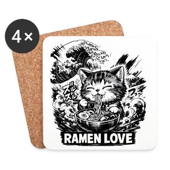 Ramen Love - Coasters (set of 4) - white - Front