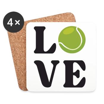 Amateur de tennis - Dessous de verre (lot de 4) - blanc - Devant
