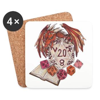 Jeu de rôle Maître de jeu de dés D20 - Dessous de verre (lot de 4) - blanc - Devant