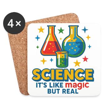 Wissenschaft ist wie Magie, aber real - Untersetzer (4er-Set) - Weiß - Vorne