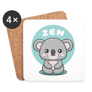 Koala Zen Douceur Méditative - Dessous de verre (lot de 4) - blanc - Devant