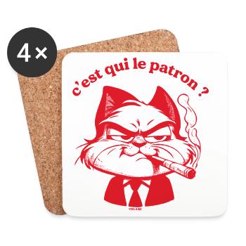 C'est qui la patron ? - Dessous de verre (lot de 4) - blanc - Devant