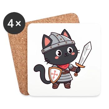 Knight Cat - Coasters (set of 4) - white - Front