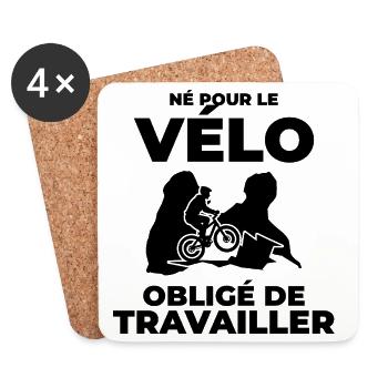Guadeloupe-Radfahrergeschenk – Fahrradbegeistertes Geschenk - Untersetzer (4er-Set) - Weiß - Vorne
