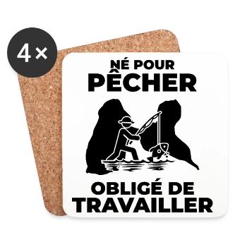 Guadeloupe Fischer Geschenk – Gwada Fischer T-Shirt - Untersetzer (4er-Set) - Weiß - Vorne