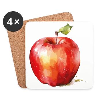 Watercolor Apple Fresh Shades - Dessous de verre (lot de 4) - blanc - Devant