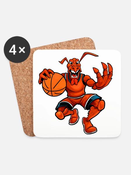 Lobster Basketball - Coasters (set of 4) - white