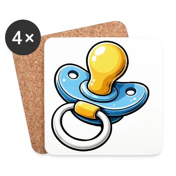 Pacifier Cartoon Baby - Coasters (set of 4) - white - Front