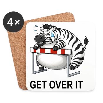 Süßes Cartoon Zebra lustig Hürdenlaufen get over  - Untersetzer (4er-Set) - Weiß - Vorne