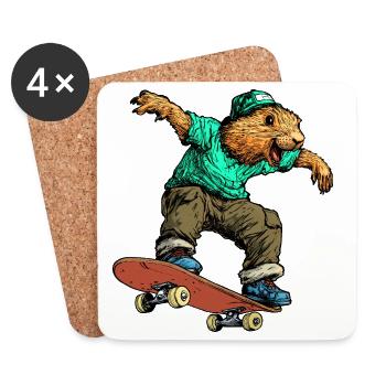Marmots Skateboard - Coasters (set of 4) - white - Front