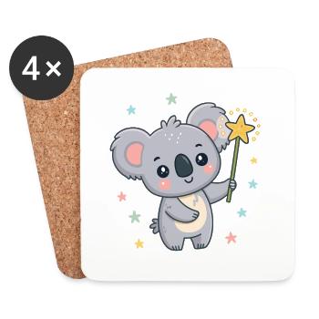 Koala-Magier-Pastellsterne - Untersetzer (4er-Set) - Weiß - Vorne