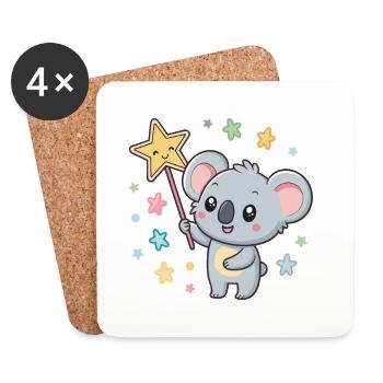 Koala-Magiestern - Untersetzer (4er-Set) - Weiß - Vorne