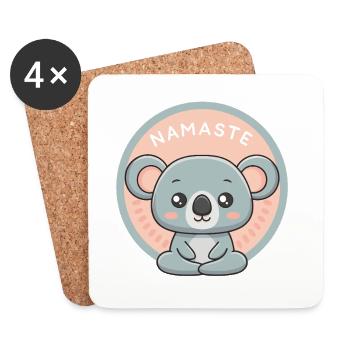 Koala Namaste pastel zen - Dessous de verre (lot de 4) - blanc - Devant