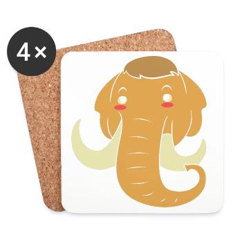 Mammut - Untersetzer (4er-Set) - Weiß - Vorne