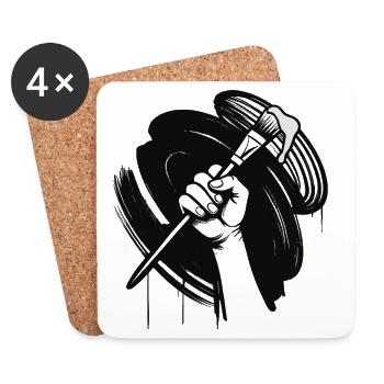 PAINT IT BLACK - black & white  - Dessous de verre (lot de 4) - blanc - Devant