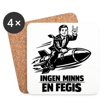 Feige Reiter auf der Rakete - Untersetzer (4er-Set) - Weiß - Vorne