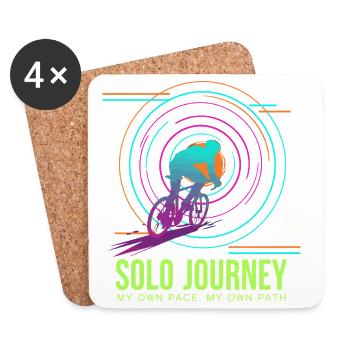 Solo Journey Neon Cyclist - Coasters (set of 4) - white - Front