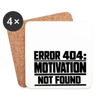 Erreur 404 Motivation non trouvée, idée de cadeau drôle - Dessous de verre (lot de 4) - blanc - Devant
