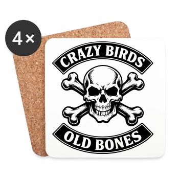 Old bones - auch im Alter etwas Verrückt - Untersetzer (4er-Set) - Weiß - Vorne