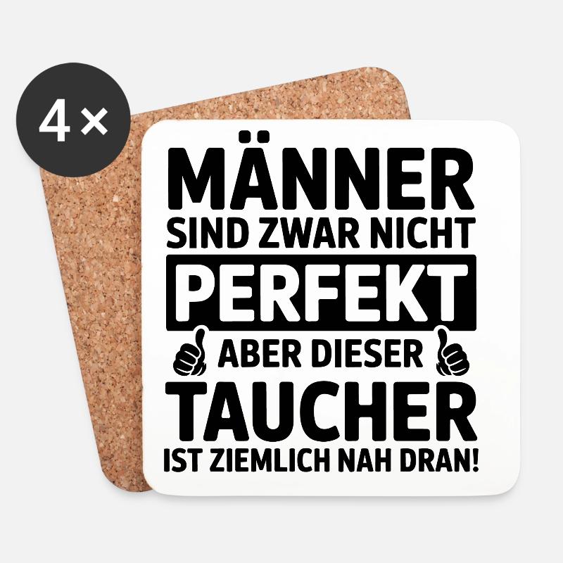 Taucher - Untersetzer (4er-Set) - Weiß